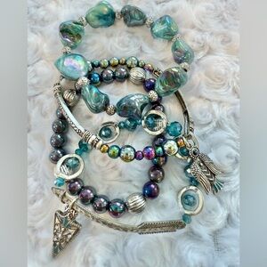 Elegant Multicolor Beaded Bracelet Set